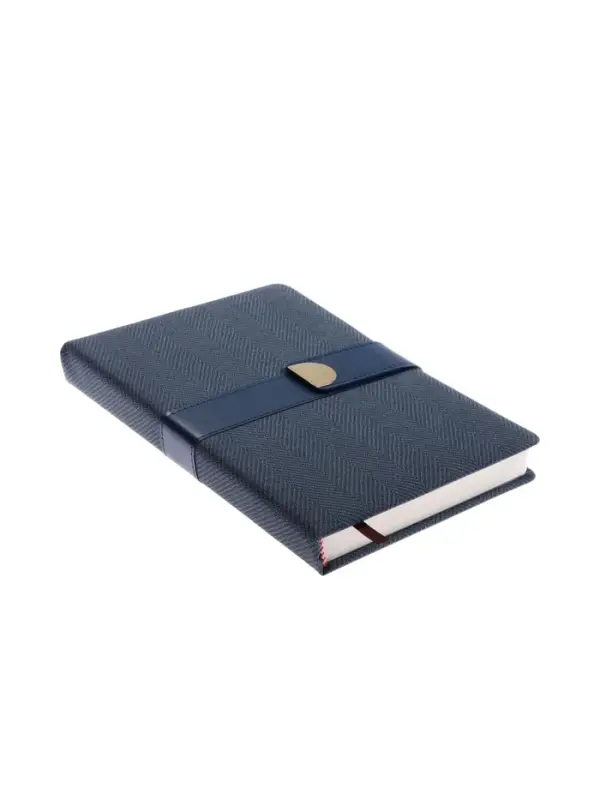 Ежедневник недатированный формат А5, с хлястиком, 128л, линия, пвх, Синий