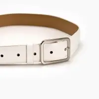 Ремень жен 05-01-02-01, Июнь2505, 3*0,3*110 см, без винта, пряж мат металл, 1 прокол, белый   109031