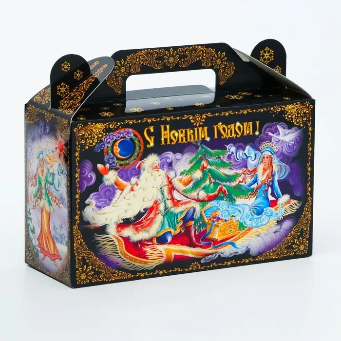 Подарочная коробка Новогодняя Подарочек малый &laquo;Зимние забавы&raquo; 17.5&times;7&times;10.5 см