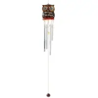 Музыка ветра "Сова с цветочками" дерево, металл 5х5х40 см