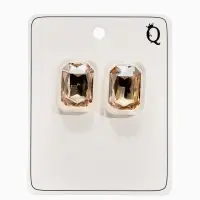 Серьги "Кристалл" прямоугольник грань, цвет прозрачно-золотой