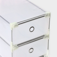 Коробка для хранения обуви выдвижная Доляна Middle size, 20&times;31&times;11 см, 3 шт, цвет белый