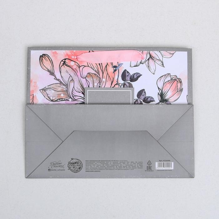 Пакет подарочный ламинированный горизонтальный, упаковка, &laquo;Present for you&raquo;, MS 23 х 18 х 10 см