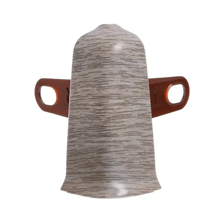 Угол наружный (внешний) &laquo;Деконика&raquo;, с крепежом для плинтуса, 55 мм, 210 дуб Пепельный