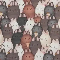 Бумага упаковочная крафтовая &laquo;Зайки&raquo;, 70 х 100 см