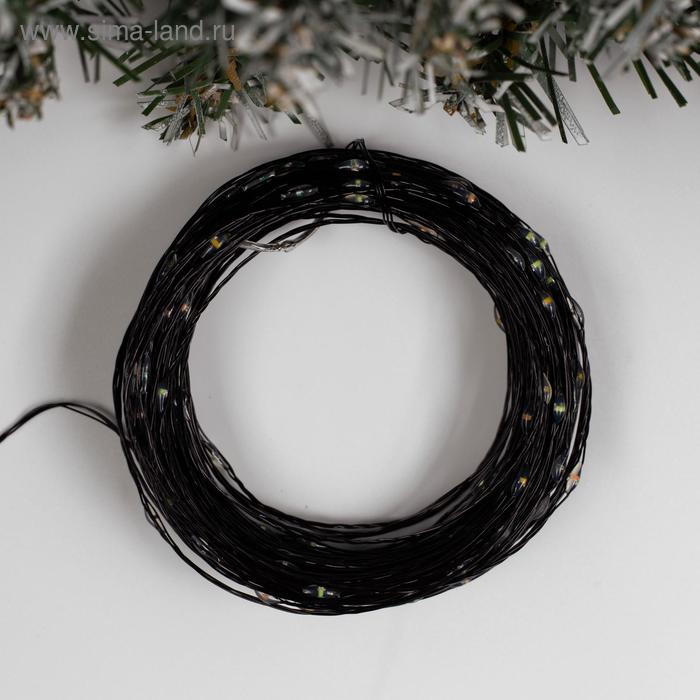 Гирлянда &laquo;Нить&raquo; 20 м роса, IP20, чёрная нить, 200 LED, свечение мульти, 12 В
