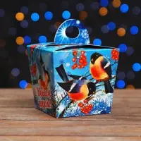 Подарочная новогодняя коробка &laquo;Снегири&raquo;, упаковка, 10&times;9.2&times;9.2 см