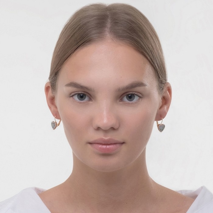 Серьги ассорти &laquo;Сердца&raquo; блёстки, цвет серебро в золоте