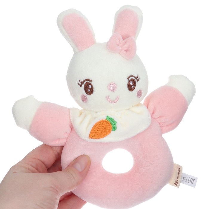 Погремушка мягкая на кольце &laquo;Милая зайка&raquo;, Крошка Я