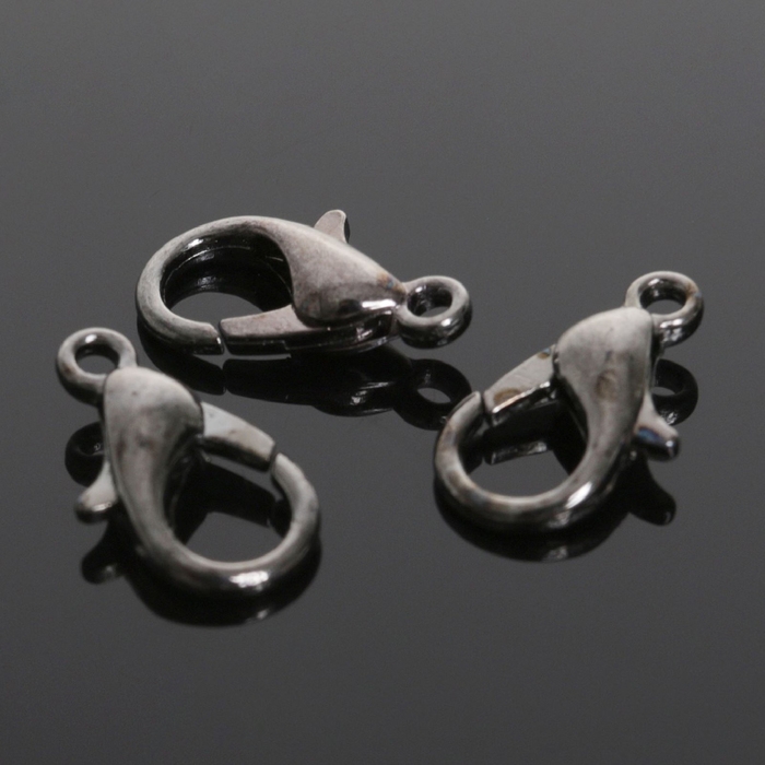 Замок-карабин СМ-536, (набор 10 шт.), 12&times;7 мм, цвет серый