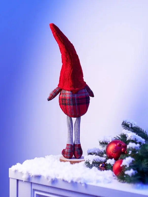 Фигура текстиль &laquo;Гном в красном&raquo; 55 см, 1 LED, от батареек AG13&times;3, свечение тёплое белое