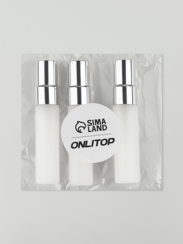 Флакон для парфюма, с распылителем, стеклянный, 5 мл, фасовка - 3 шт, цвет серый