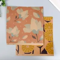 Бумага для скрапбукинга двусторонняя крафт "Цветы" плотность 180 гр 30,5х32 см