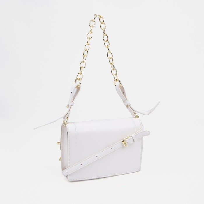 Сумка-мессенджер на клапане, цвет белый