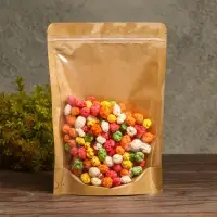 Пакет Zip-lock Крафт с прозрачной стенкой 18 Х 26 + 4 см