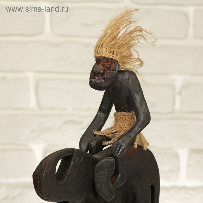 Сувенир &laquo;Абориген на слоне&raquo;, 22 см, дерево