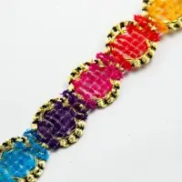 Тесьма &laquo;Многоцветная волна&raquo;, ширина 2.5 см, 1 м