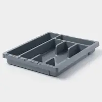 Лоток для столовых приборов раздвижной &laquo;Смарт&raquo;, тёмно-серый