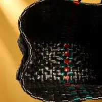 Сумка плетёная пластиковая 23х11х30 см, цв. чёрный