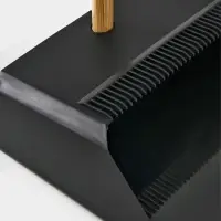 Щетка с совком "Meli Loft" бамбуковый держатель, цвет черный 26х24х96 см