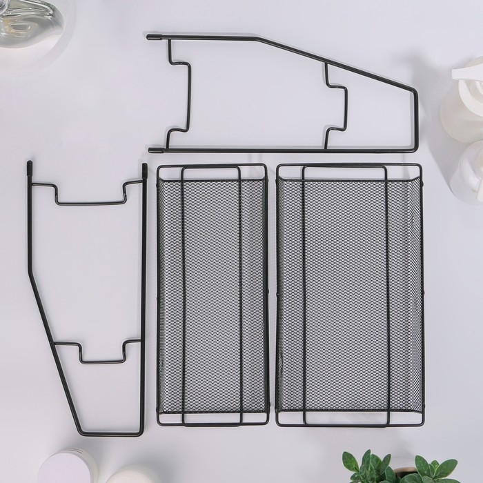 Органайзер для хранения косметических средств/принадлежностей, двухуровневый, 31 &times; 32 &times; 17 см, цвет чёрный