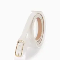 Ремень жен 02-01-01-01, Июнь2515 1,5*0,3*110 см, без винта, пряж золото, 1 прокол, белый
