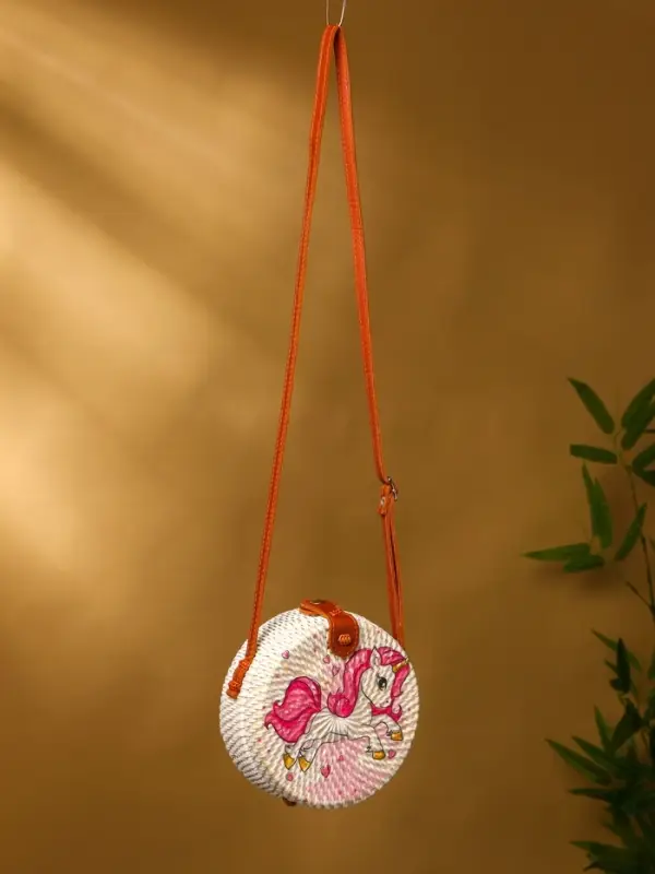 Сумка плетеная ротанг "Единорог", 15х6х60 см