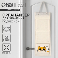 Органайзер для хранения подвесной "Кот", 20 х 53 см
