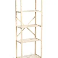 Стеллаж деревянный 5 полок 142 х 50 х 28 см, с регулируемыми полками