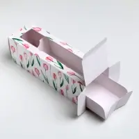 Коробка для макарун, кондитерская упаковка &laquo;8 марта&raquo;, 5.5 х 18 х 5.5 см
