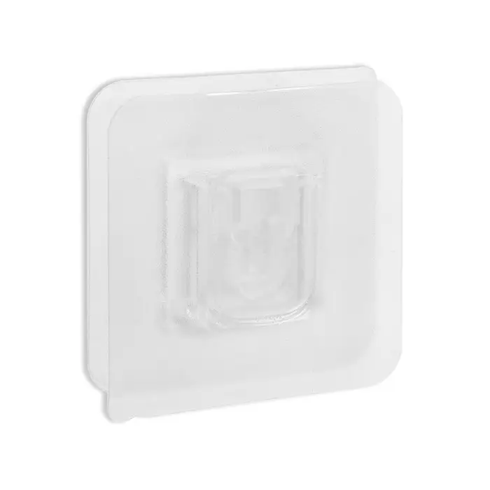 Держатель настенный, 2 шт, ТУНДРА, с клейкой поверхностью, 60х60х10 мм, прозрачный