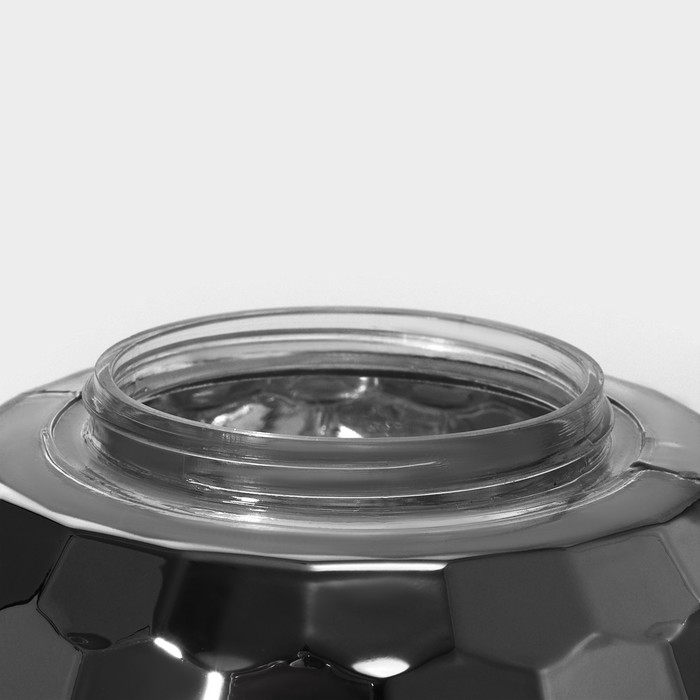 Бокал с крышкой и трубочкой Доляна &laquo;Сияние&raquo;, 600 мл, 11&times;11&times;10,5 см, цвет серебряный