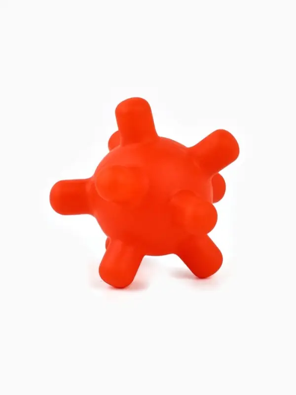 Игрушка пищащая "Мячик, шипы", 5 см, красная