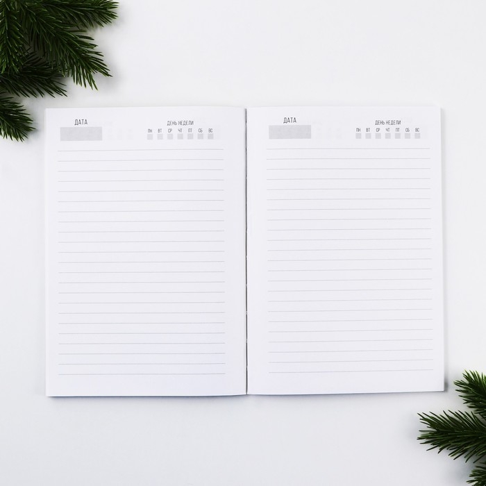Новый год. Ежедневник в тонкой обложке А5, 80 л &laquo;Счастья в новом году!&raquo;