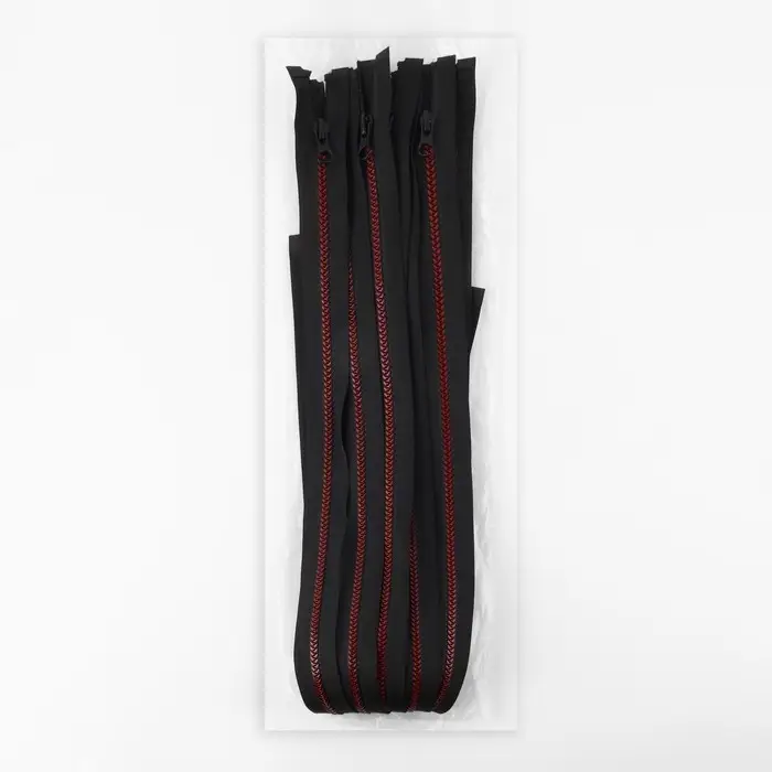 Молния &laquo;Трактор&raquo;, №5, разъёмная, замок автомат, 80 см, чёрная, бордовая