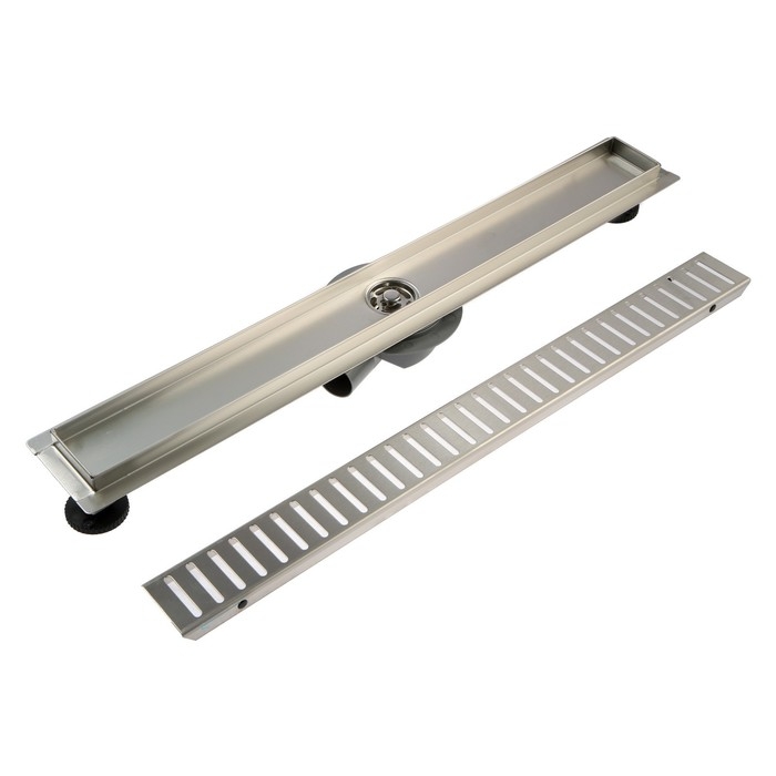 Трап ZEIN, c флaнцeм свободного вращения 360&deg;, 7х70 см, d=40/50 мм, нерж. сталь, сатин