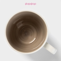 Набор кружек Доляна &laquo;Палитра&raquo;, 350 мл, фарфор, 4 шт, серый