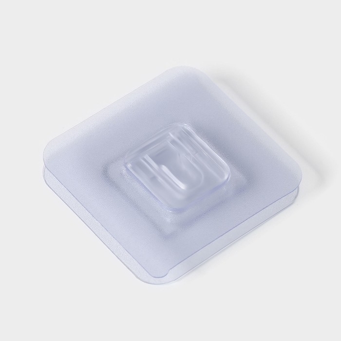 Крючки держатели двойные самоклеящиеся, набор 10 пар, 5,7&times;5,7&times;1см, цвет прозрачный