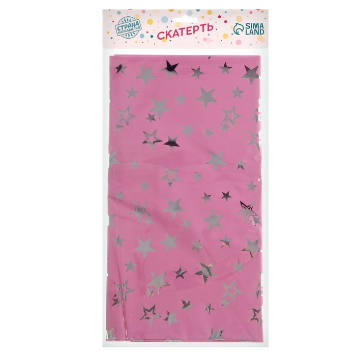 Скатерть &laquo;Звёзды&raquo;, 137 &times; 183 см, цвет розовый
