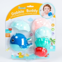 Набор игрушек для ванны &laquo;Кит - брызгалка&raquo;, 5 стаканчиков, цвет МИКС