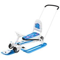 Снегокат с колёсами &laquo;Тимка спорт 6 Бабочки&raquo;, ТС6/БТ, с родительской ручкой, со спинкой и ремнём безопасности