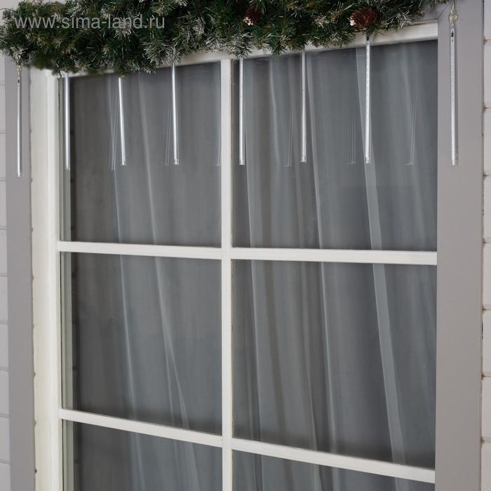 Гирлянда &laquo;Сосульки&raquo; 2.5 &times; 0.3 м, IP65, прозрачная нить, 192 LED, свечение синее с эффектом стекания, 12 В