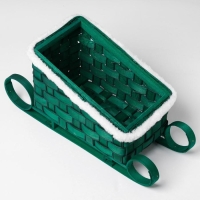 Кашпо &laquo;Сани&raquo;, зелёное, 23&times;13,5&times;10,5/16,5 см, шпон