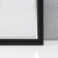 Фоторамка пластик "МИРАМ" 30х30 см, 636477-33, чёрный с серебром (пластиковый экран)