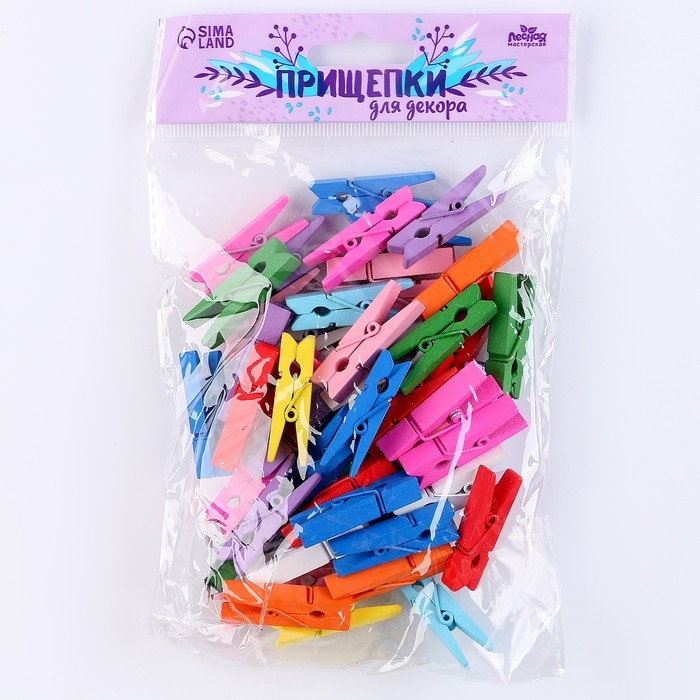 Набор прищепок для декора &laquo;Классика&raquo; 50 шт., 1 шт. &mdash; 3,5 см, МИКС