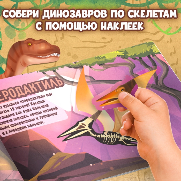 Книга с наклейками &laquo;Динозавры. Чей это скелет?&raquo;