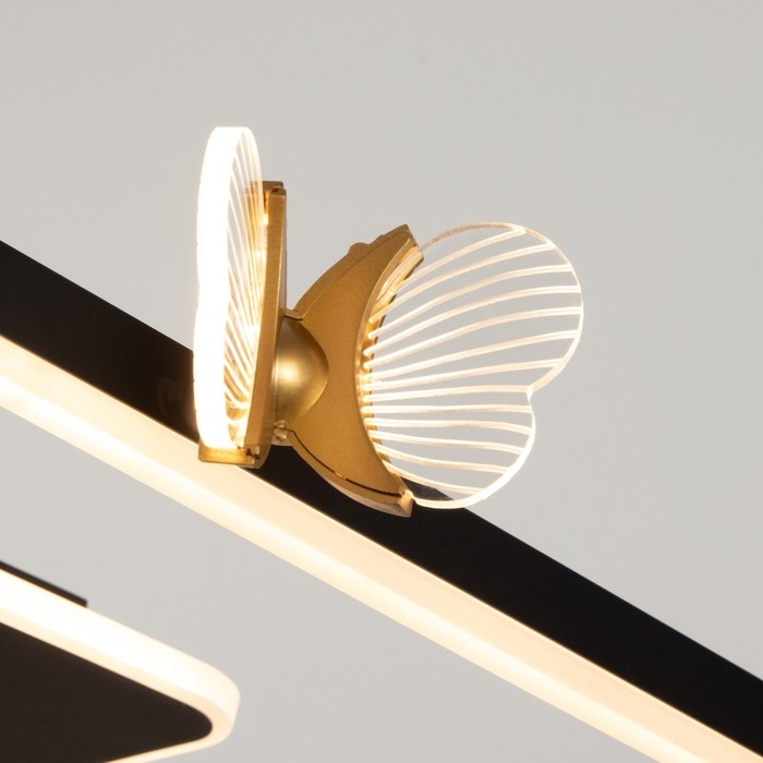 Люстра "Бабочки Тетра" 108Вт LED 3000-6000К черный 75х75х15см BayerLux