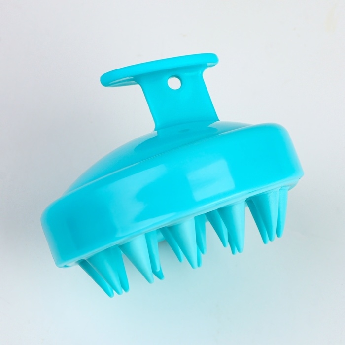 Щётка - массажёр для мытья головы, 8 &times; 8 &times; 6 см, цвет голубой