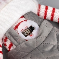 Светодиодная фигура &laquo;Гном с бородой&raquo; 14 &times; 47 &times; 9 см, текстиль, батарейки AG10х3 (в комплекте), свечение тёплое белое