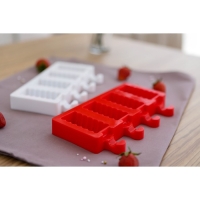 Форма для мороженого Доляна &laquo;Моника&raquo;, силикон, 19,5&times;11 см, 4 ячейки (6,7&times;3,2 см), цвет МИКС